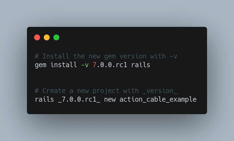 How to create a new project with Rails 7.0.0.rc1