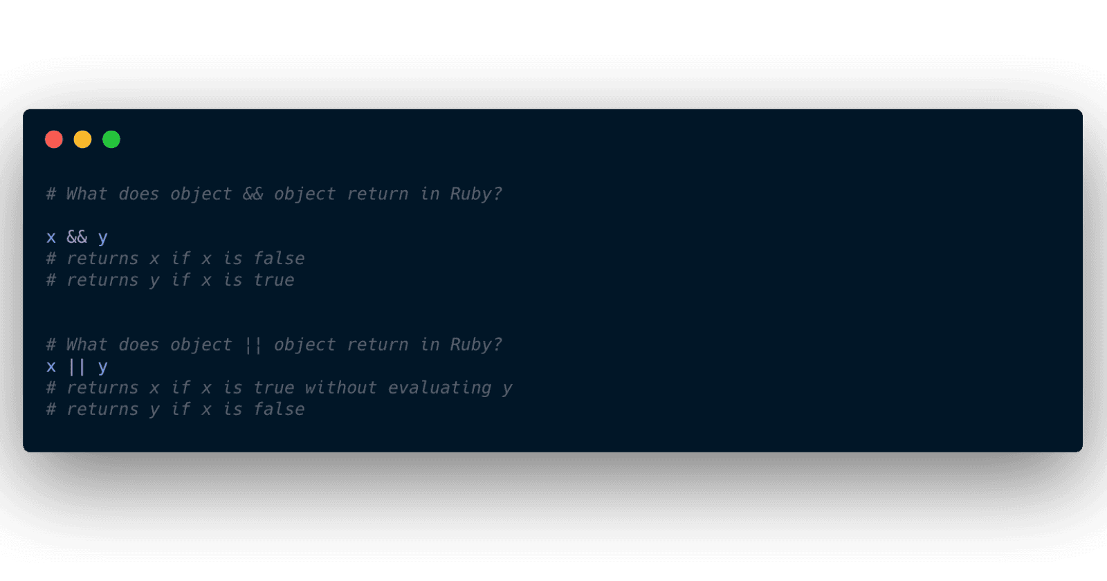 Ruby: What does && and || return?