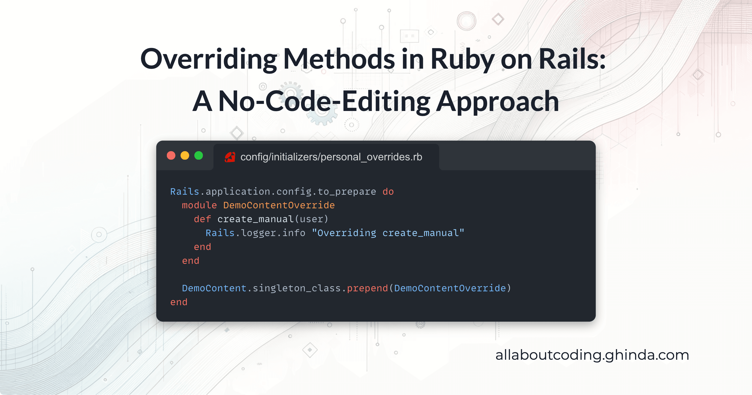Overriding Methods in Ruby on Rails: A No-Code-Editing Approach