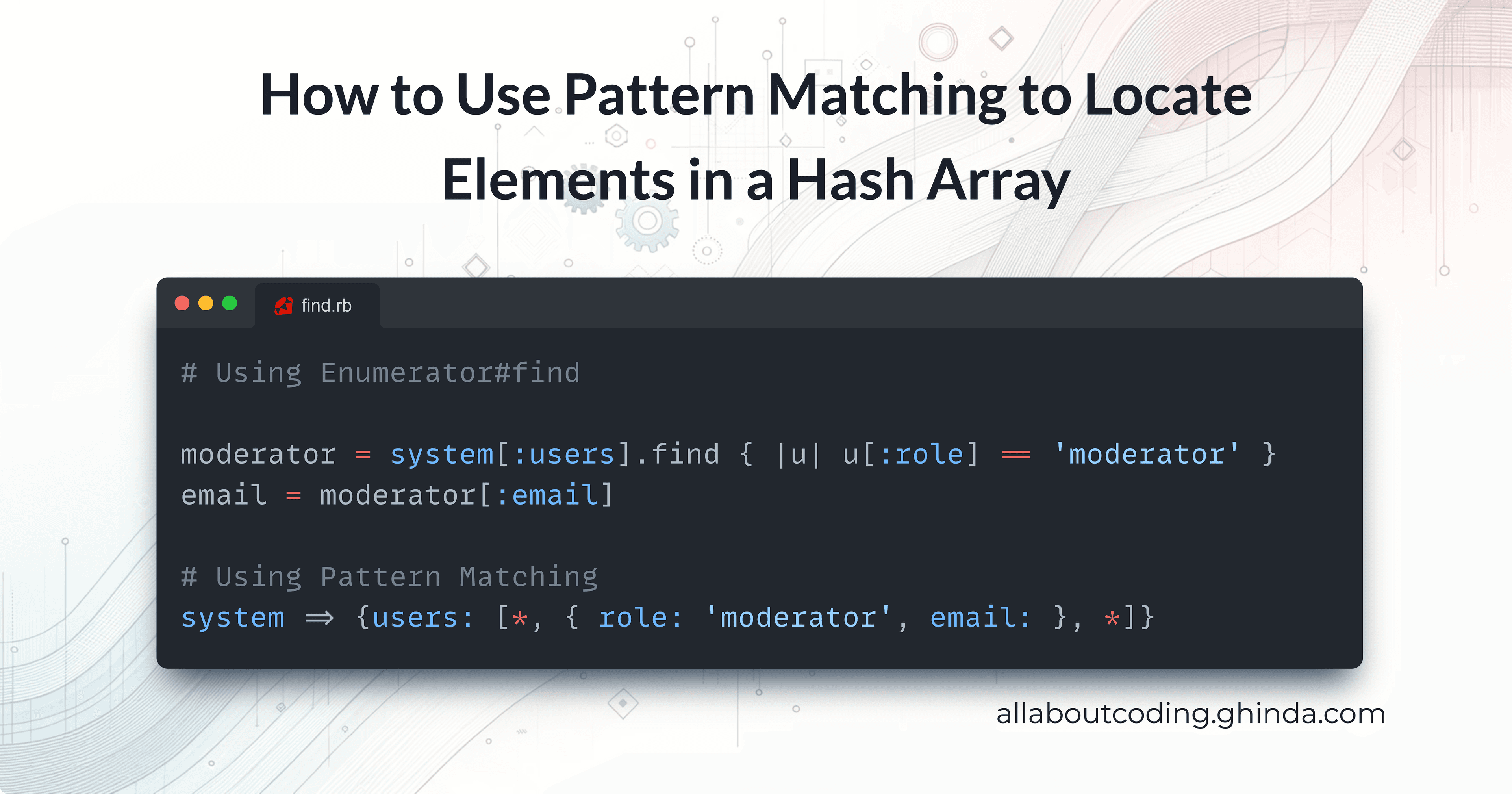 How to Use Pattern Matching to Locate Elements in a Hash Array
