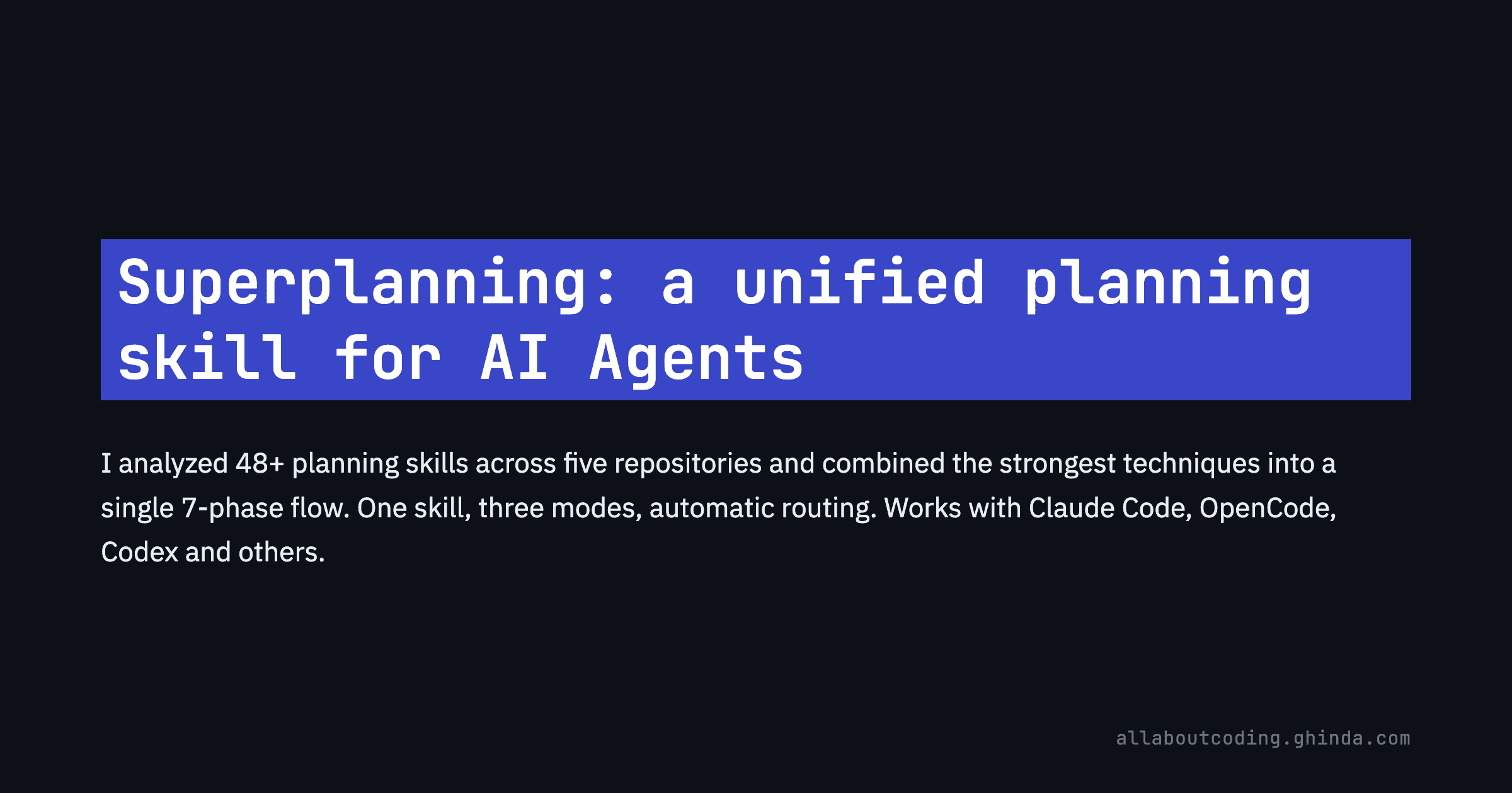 Superplanning: a unified planning skill for Claude Code
