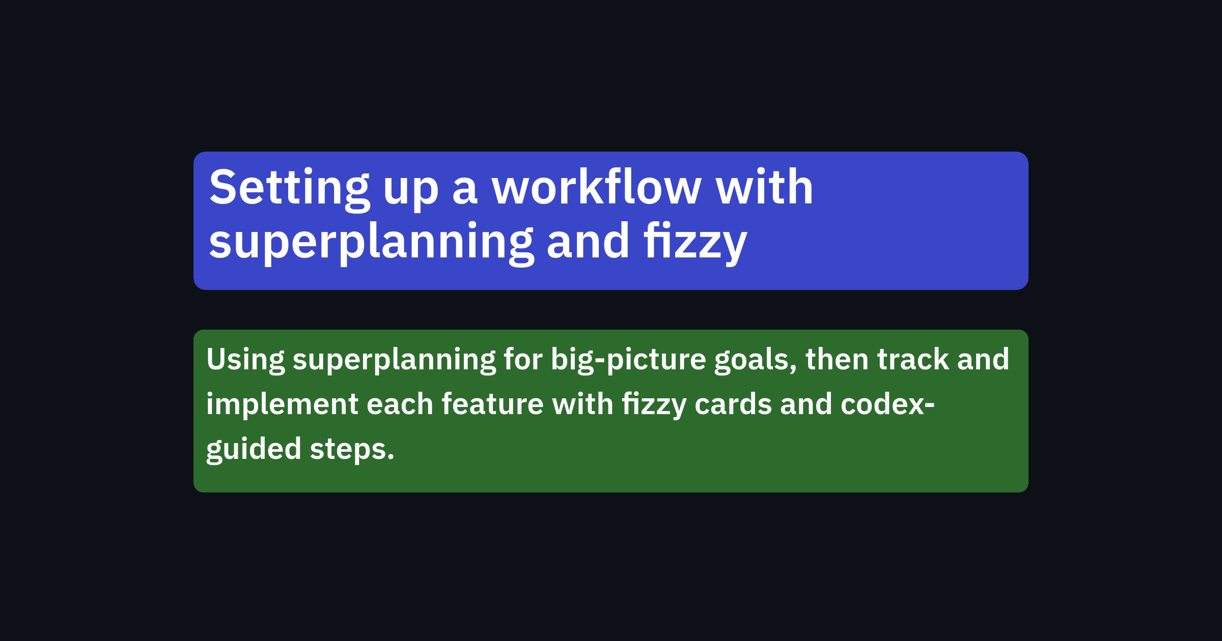 Setting up a workflow with superplanning and fizzy
