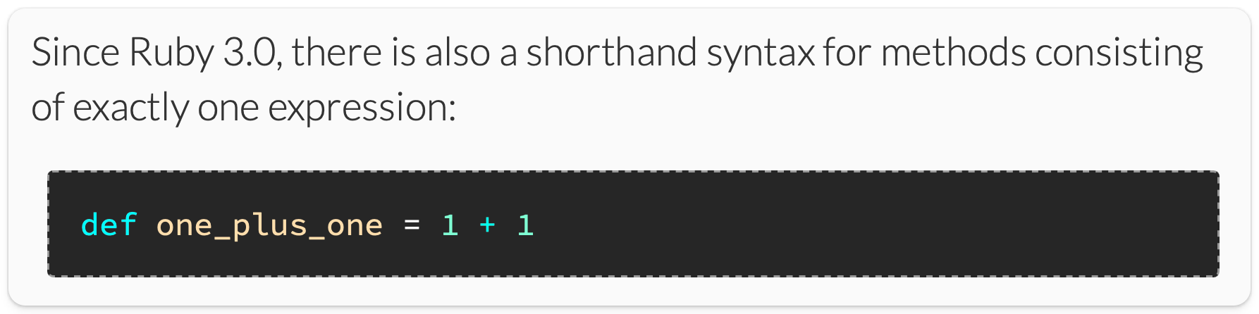 Definition of endless method in Ruby