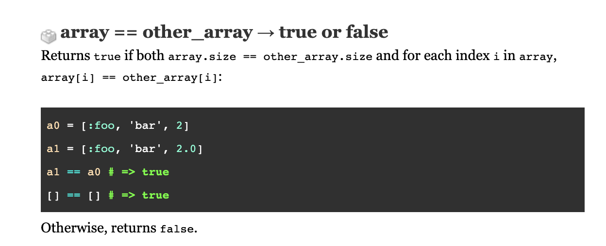 Array#== exaplanation