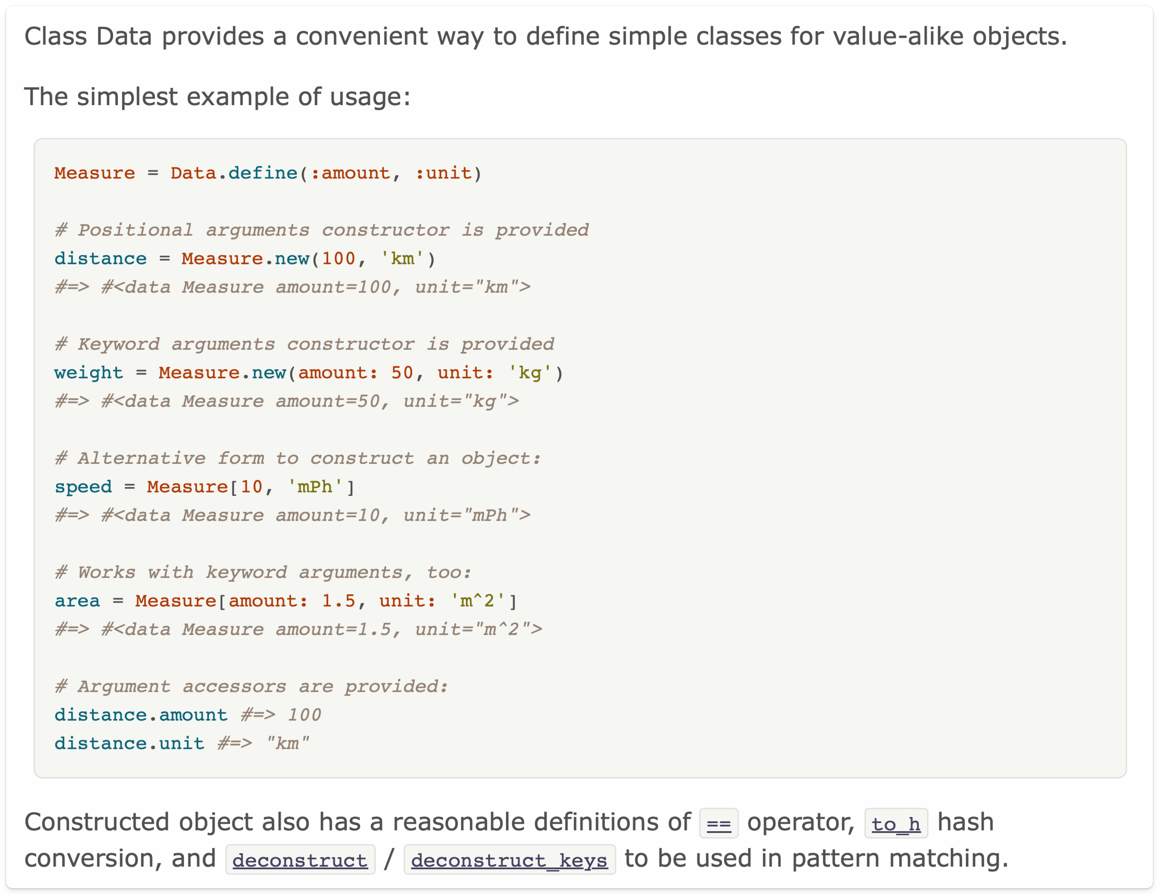 Screenshot of the definition of the Data object in Ruby