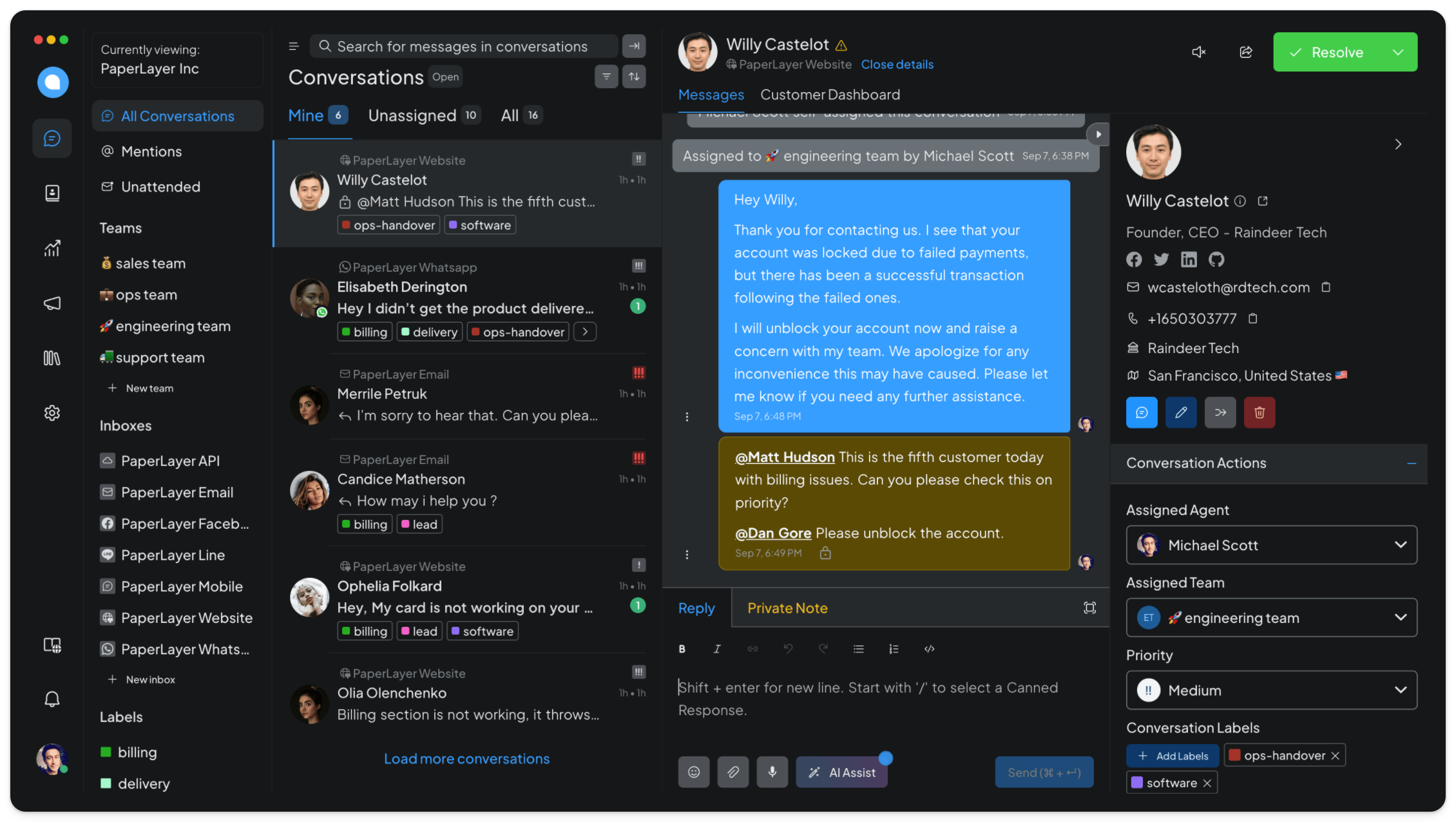 an example of chatwood main interface